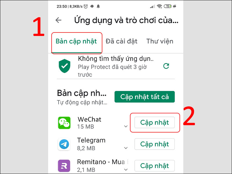 Cập nhật WeChat